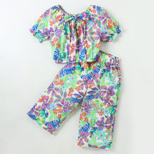 Load image into Gallery viewer, Floral Printed Crop Shirt Palazzo Set
