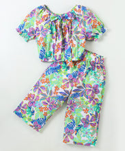 Load image into Gallery viewer, Floral Printed Crop Shirt Palazzo Set