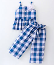 Load image into Gallery viewer, Checkered Printed Straped Top Palazzo Co-ord Set