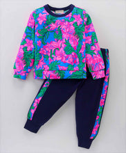 Load image into Gallery viewer, Floral Printed Top with Coordinating Joggers Set
