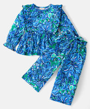 Load image into Gallery viewer, Floral Printed Frilled Top Palazzo Co-ord Set
