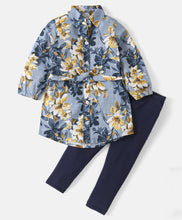 Load image into Gallery viewer, Floral Printed Full Sleeves Long Shirt Legging Set