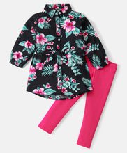 Load image into Gallery viewer, Floral Printed Full Sleeves Long Shirt Legging Set
