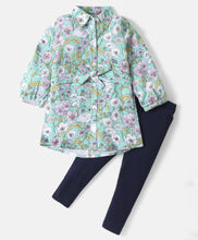 Load image into Gallery viewer, Floral Printed Full Sleeves Long Shirt Legging Set