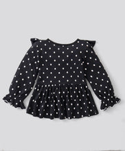 Load image into Gallery viewer, Polka Dots Printed Frilled Top Leggings Set