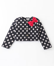 Load image into Gallery viewer, Polka Dots Printed Crop Cardigan Skirt Set
