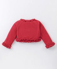 Load image into Gallery viewer, Solid Frilled Crop Cardigan Star Printed Skirt Set