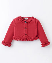 Load image into Gallery viewer, Solid Frilled Crop Cardigan Star Printed Skirt Set