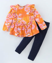 Load image into Gallery viewer, Floral Printed Frilled Top Leggings Set