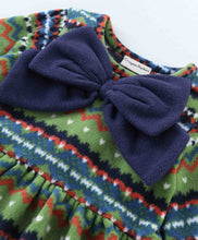 Load image into Gallery viewer, Jacquard with Bow Applique Polar Fleece Dress Leggings Set