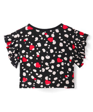 Load image into Gallery viewer, Hearts Printed Crop Top Solid Skort Set
