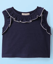 Load image into Gallery viewer, Solid Frilled Crop Top Striped Skort Set