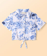 Load image into Gallery viewer, Floral Printed Crop Shirt Belted Palazzo Set