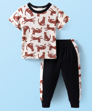 Load image into Gallery viewer, Leopard Printed Cotton Tshirt Jogger Set