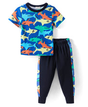 Load image into Gallery viewer, Whales Printed Cotton Tshirt Jogger Set