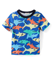 Load image into Gallery viewer, Whales Printed Cotton Half Sleeves Tshirt Short Set