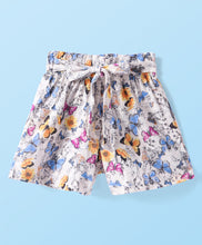 Load image into Gallery viewer, Butterfly Printed Frilled Crop Cotton Top Short Set