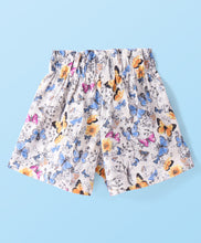 Load image into Gallery viewer, Butterfly Printed Frilled Crop Cotton Top Short Set