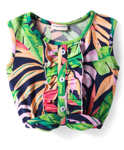 Load image into Gallery viewer, Floral Printed Frilled Crop Cotton Top Short Set