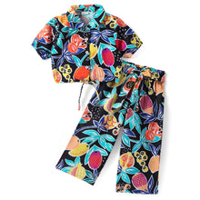 Load image into Gallery viewer, Floral Printed Crop Shirt Belted Palazzo Set