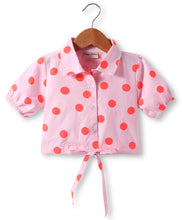 Load image into Gallery viewer, Polka Printed Crop Shirt Belted Palazzo Set
