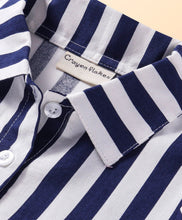 Load image into Gallery viewer, Striped Crop Shirt Belted Palazzo Set
