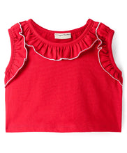 Load image into Gallery viewer, Solid Frilled Crop Top Polka Skort Set
