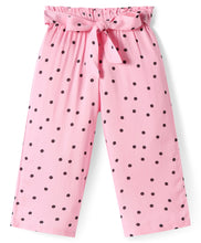 Load image into Gallery viewer, Solid Frilled Top Polka Belted Palazzo Set