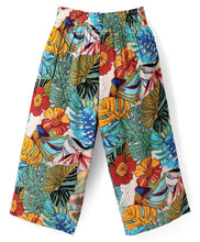 Load image into Gallery viewer, Solid Frilled Top Floral Belted Palazzo Set