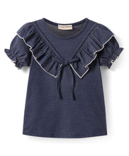 Load image into Gallery viewer, Solid Frilled Top Floral Belted Palazzo Set