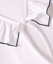 Load image into Gallery viewer, Solid Frilled Top Ocean Belted Palazzo Set