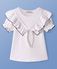 Load image into Gallery viewer, Solid Frilled Top Ocean Belted Palazzo Set