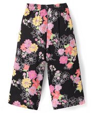 Load image into Gallery viewer, Solid Frilled Crop Top Floral Belted Palazzo Set