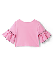 Load image into Gallery viewer, Solid Frilled Crop Top Floral Belted Palazzo Set