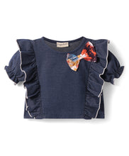 Load image into Gallery viewer, Solid Frilled Crop Top Tie Dye Belted Palazzo Set