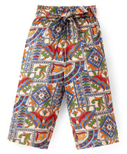 Load image into Gallery viewer, One Shoulder Frilled Crop Top Abstract Belted Palazzo Set
