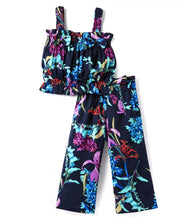 Load image into Gallery viewer, Floral Printed Straped Top Belted Palazzo Co-ord Set
