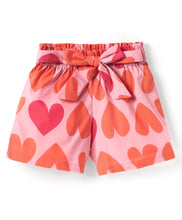 Load image into Gallery viewer, Hearts Printed Crop Shirt Short Co-ord Cotton Set
