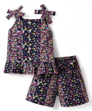 Load image into Gallery viewer, Floral Printed Frilled Top Short Cotton Co-ord Set

