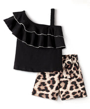 Load image into Gallery viewer, Solid Layered Single Shoulder Top Short Set
