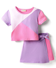 Load image into Gallery viewer, Solid Color Block Top Skort Set
