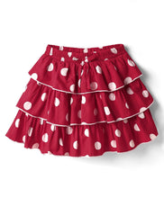 Load image into Gallery viewer, Solid Frilled Top Layered Polka Skirt Set