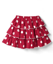 Load image into Gallery viewer, Solid Frilled Top Layered Polka Skirt Set
