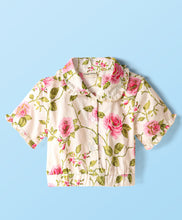 Load image into Gallery viewer, Floral Printed Crop Shirt Belted Palazzo Cotton Set
