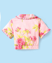 Load image into Gallery viewer, Floral Printed Crop Shirt Belted Palazzo Cotton Set
