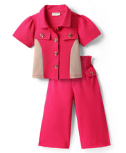Load image into Gallery viewer, Solid Color Block Shirt with Palazzo Co-ord Set
