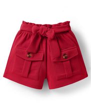 Load image into Gallery viewer, Solid Crop Shirt and Short Co-ord Set - Red