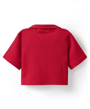 Load image into Gallery viewer, Solid Crop Shirt and Short Co-ord Set - Red