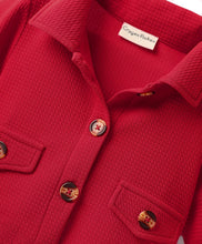 Load image into Gallery viewer, Solid Crop Shirt and Short Co-ord Set - Red