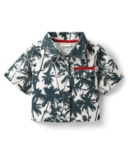 Load image into Gallery viewer, Palm Trees Crop Shirt and Palazzo Co-ord set - Offwhite